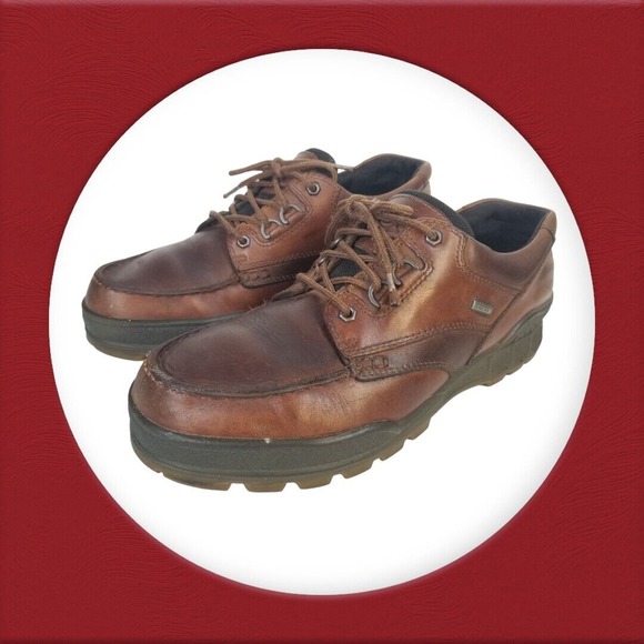 ECCO Track Gore-Tex Brown Leather Lace Up Sneaker Shoes Mens Euro 45‎ US 12 - Picture 1 of 16